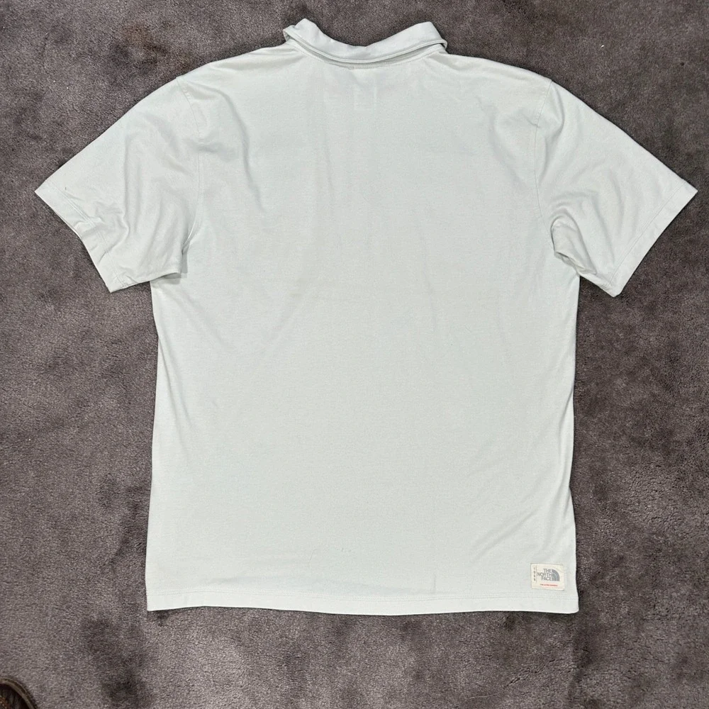 The North Face Polo Shirt Mens XL Grey Solid Zip Pocket Short Sleeve Hiking